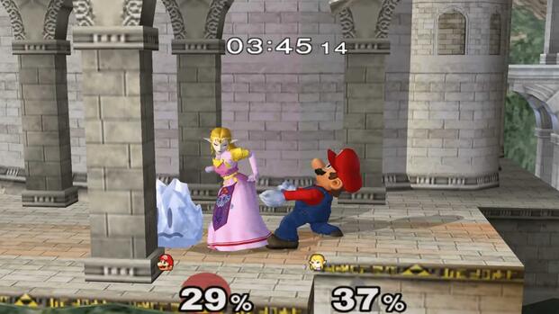 Mario vs Zelda in Super Smash Bros Melee