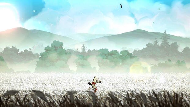 Running in a grass field in Shinobi Art Of Vengeance (2025)