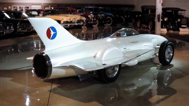1954 GM Firebird 1 Concept White Rear Angled View