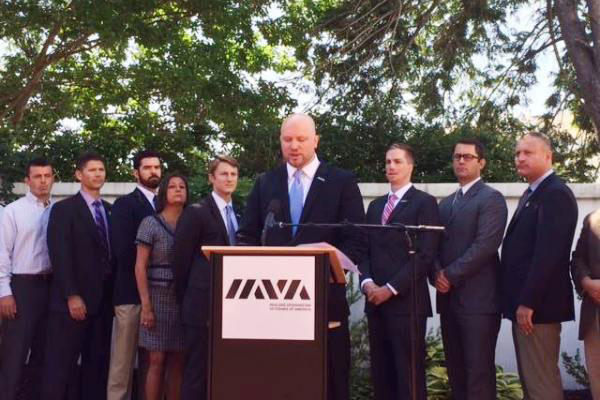 IAVA founder Paul Rieckhoff speaks on Capitol Hill.