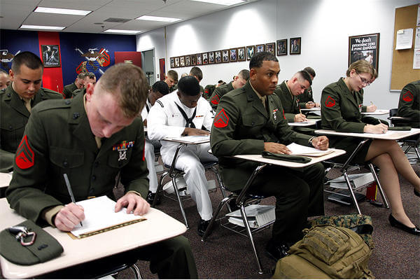 Marines in classroom