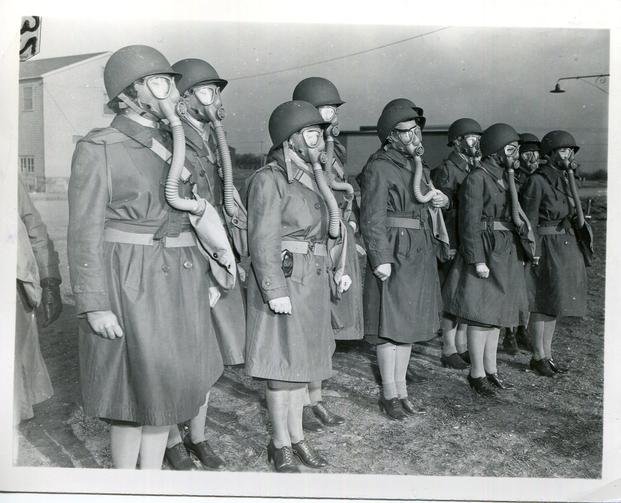 WACs with gas masks