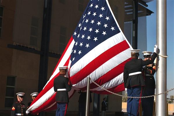 raising the US flag