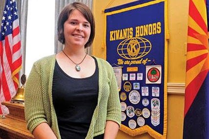In this May 30, 2013, photo, Kayla Mueller is shown after speaking to a group in Prescott, Ariz. (AP Photo/The Daily Courier, Matt Hinshaw)