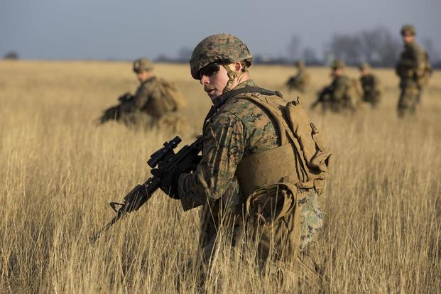 U.S. Marines with Combined Arms Company, Black Sea Rotational Force, conduct field training with Romanian and Moldovan armed forces during Platinum Lynx 16-2. (Photo: Lance Cpl. Melanye E. Martinez)