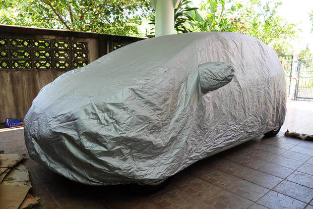 Car under protective cover