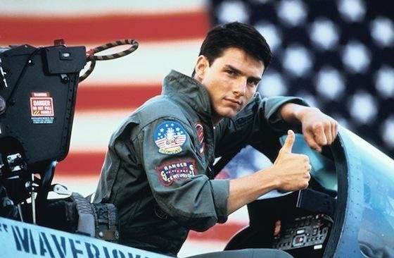 Tom Cruise gives the thumbs up in "Top Gun." (Paramount)