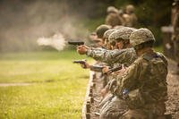 Members from the Vermont Army and Air National Guard participate in The Adjutant General (TAG) Match at Camp Ethan Allen Training Site, Jericho, Vt., Sept. 10, 2017. (U.S. Air National Guard/Jon Alderman)