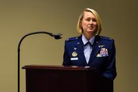 FILE PHOTO – Then Col. Bobbi Doorenbos (now Brig. Gen. Bobbi Doorenbos), at a retirement ceremony at Ebbing Air National Guard Base, Fort Smith, Ark., Aug. 7, 2016. (U.S. Air National Guard/Senior Airman Cody Martin)