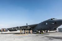 FILE PHOTO -- A U.S. B-52 Stratofortress aircraft assigned to the 69th Expeditionary Bomb Squadron sits on the flight line at Al Udeid Air Base, Qatar, Nov. 6, 2017. (U.S. Air National Guard photo by Staff Sgt. Patrick Evenson)