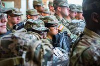 U.S. Army Infantry soldiers-in-training assigned to Alpha Company, 1st Battalion, 19th Infantry Regiment, 198th Infantry Brigade, begin their first day of Infantry One Station Unit Training (OSUT) February 10, 2017 on Sand Hill, Fort Benning, Ga. (U.S. Army photo/Patrick A. Albright))