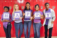 Military students celebrate Purple Up Day during Month of the Military Child. (DoDEA)