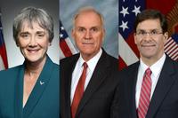 From left to right: Air Force Secretary Heather Wilson, Navy Secretary Richard V. Spencer and Army Secretary Mark Esper (DoD Photos)