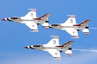 The U.S. Air Force Demonstration Squadron Thunderbirds practice their performance over Hickam Air Force Base, Hawaii, for the &quot;Wings Over the Pacific&quot; open house Sept. 18, 2009. (U.S. Air Force/Staff Sgt. Mike Meares)
