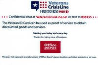 The back of the new Veteran ID card includes the Office Depot company logo. (Military.com)