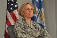 U.S. Air Force Lt. Gen. VeraLinn Jamieson, Intelligence, Surveillance and Reconnaissance Deputy Chief of Staff, talks about ISR’s future during an interview on Goodfellow Air Force Base, Texas, April 13, 2017. (U.S. Air Force photo/Laura R. McFarlane)