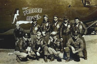 U.S. Army Air Corps 1st Lt. John D. Crouchley, kneeling, second right, and his crew pose for a photo by their B-24 Liberator, “Miss Yankee Rebel” in 1944. Crouchley was assigned to the 828th Bombardment Squadron, 485th Bombardment Group in Foggia, Italy, and went into combat in May 1944. He was killed when his aircraft was shot down over Bulgaria while returning from a bombing mission on June 28, 1944. (Courtesy photo via DVIDS)