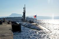 USS Boise moors at Marathi NATO Pier Complex in Souda Bay, Greece, during a scheduled visit Dec. 23, 2014. (U.S. Navy/Mass Communication Specialist 2nd Class Jeffrey M. Richardson)