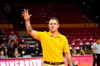 Retired Army Sgt. 1st Class Roman Rozell acknowledges the crowd at Arizona State University’s Wrestling Salute to Service Night, Jan. 5, 2019 at the Wells Fargo Arena, Tempe, Ariz. (U.S. Army photo/Alun Thomas)