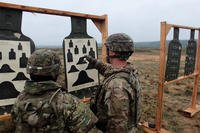 U.S. soldiers from the NATO enhanced Forward Presence Battle Group in Poland conduct an M4 qualification range to prepare for upcoming troop live fires at the Bemowo Piskie Training Area in Bemowo Piskie, Poland, Sept. 11, 2017. (U.S. Army photo)