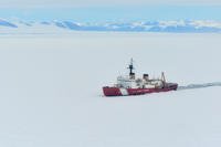 The Coast Guard Cutter Polar Star breaks ice in McMurdo Sound near Antarctica on Wednesday, Jan. 10, 2018. (U.S. Coast Guard photo/Nick Ameen)