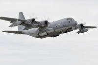 A U.S. Marine Corps KC-130J Super Hercules, assigned to Marine Aerial Refueler Transport Squadron (VMGR) 152 out of Marine Corps Air Station Iwakuni, Japan, takes off during RED FLAG-Alaska (RF-A) 16-2 at Joint Base Elmendorf-Richardson, Alaska, June 10, 2016. (U.S. Air Force photo/Alejandro Pena)