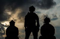 U.S. Marine Corps Raiders with the 3d Marine Raider Battalion take a break during training at Eglin Range, Fla., May 22, 2018. (U.S. Air Force photo/Joseph Pick)