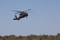 A UH-60 Black Hawk from an Army National Guard unit flies over Fort Hood, Texas. (Sydney Mariette/U.S. Army)