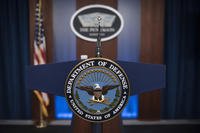 Pentagon Press Briefing Room before Defense Secretary Dr. Mark T. Esper briefs the media