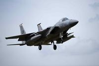 FILE -- An F-15C Eagle prepares to land at Royal Air Force Lakenheath, England.