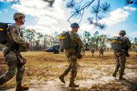 Soldiers take part in pathfinder training at the Liberty Pickup Zone at Fort Benning.