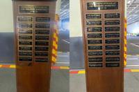 Navy Capt. Brett Crozier's nameplate temporarily removed.