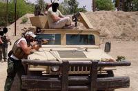 Blackwater contractors practice at a shooting range in the Green Zone in Baghdad. (Photo courtesy of Morgan Lerette)