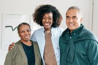 Woman with her parents