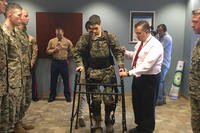 Paralyzed Marine lance corporal exoskeleton