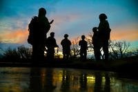 soldiers sun sets at Camp Williams, Utah