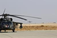 A C-17 Globemaster III lands at Ain al-Asad air base in 2020.