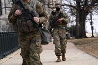 National Guard patrols near U.S. Capitol.