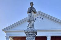 Confederate monument in front of a county courthouse in Nottoway County, Va.