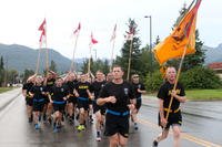 Paratroopers go on run at Alaskan base.