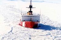The Coast Guard Ice Breaker Polar Star working the ice channel