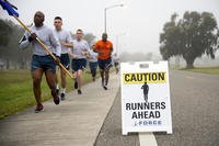 Airmen run during the New Year’s Resolution Fun Run!