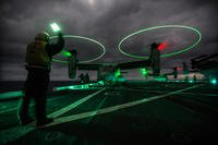 MV-22B Ospreys with Medium Tilt Rotor Squadron 166 Reinforced take off from the USS New Orleans