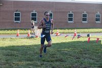 A participant runs during the Quantico Triathlon.