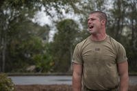 A candidate sounds off during the Special Tactics and Combat Rescue Officer assessment and selection process at Hurlburt Field.