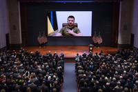 Ukrainian President Zelenskyy speaks to the U.S. Congress by video.
