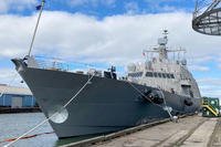 The USS Cooperstown docked at the Port of Cleveland. (Peter Krouse)