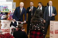 Biden at Toys for Tots event at Joint Base Myer-Henderson Hall.