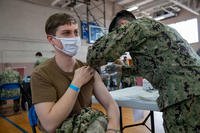 COVID-19 vaccine at the McCormick Gym onboard Naval Station Norfolk