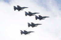 Taiwan's F-16 fighter jets fly in close formation